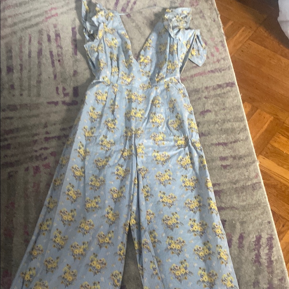 Floral Blue Jumpsuit